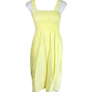 Laura Bianchi Butter Yellow Linen Midi Dress